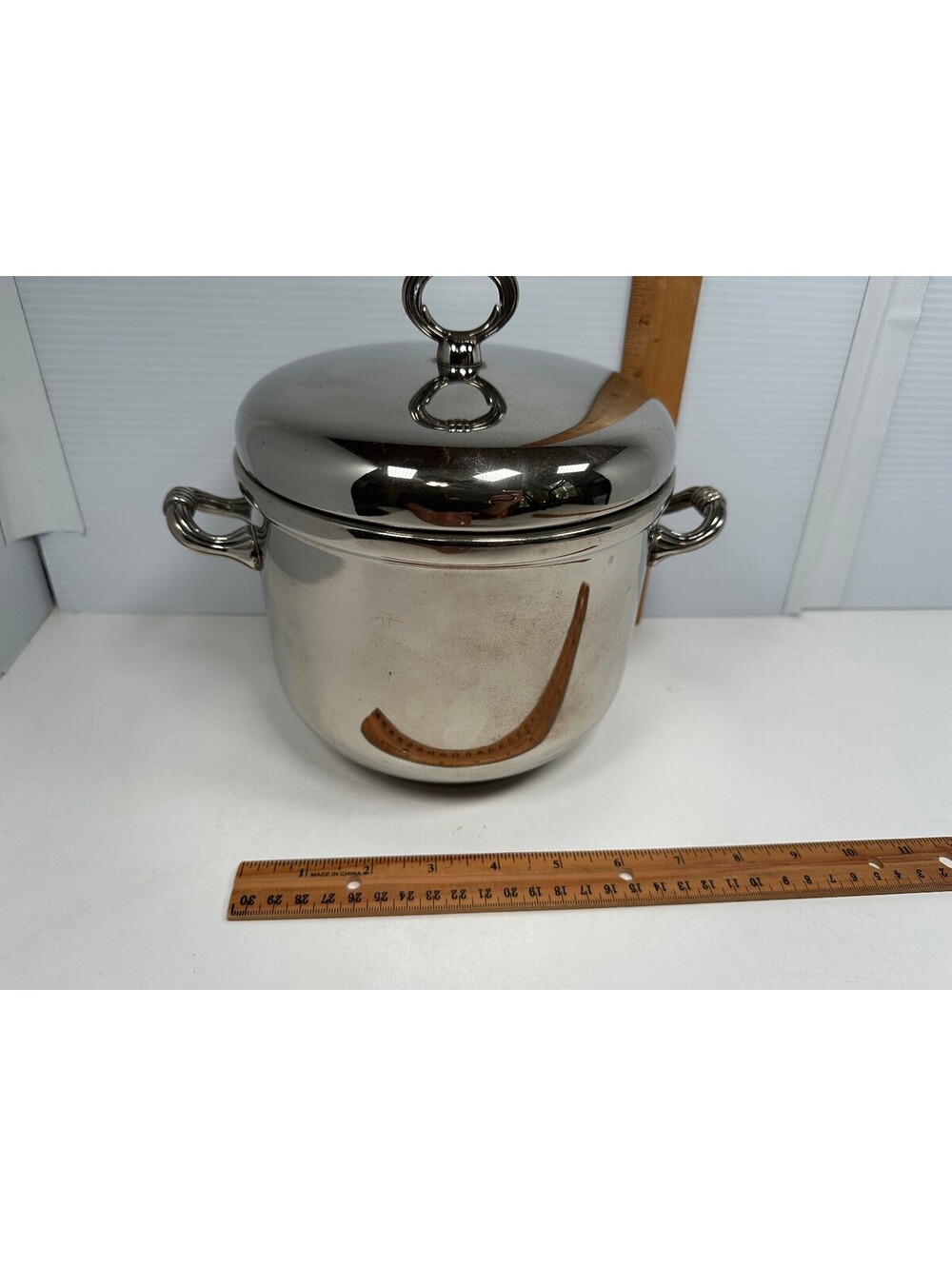 Silver Plated Insulated Ice Bucket with Lid and Handles Hong Kong Vintage